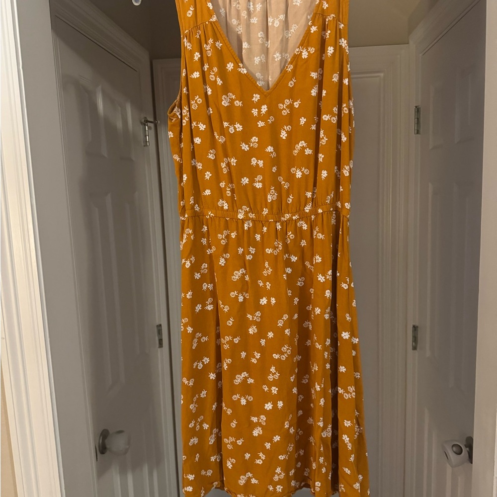 Mustard Floral Dress